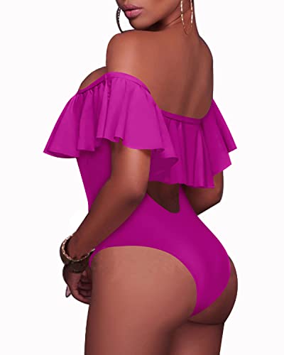 Off-The-Shoulder Strapless Swimwear For Girls-Hot Pink
