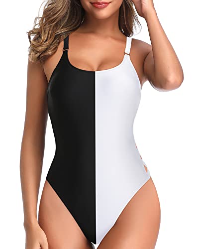 Trendy One Piece Slimming Swimsuits For Women-Black